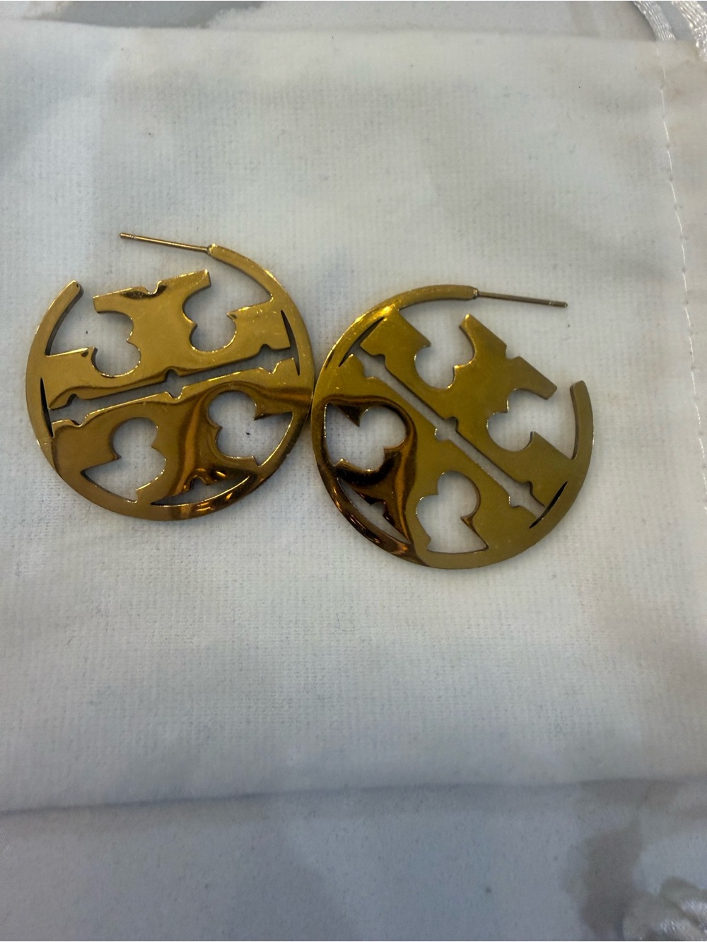 Tory Burch Miller Hoop Earrings Gold